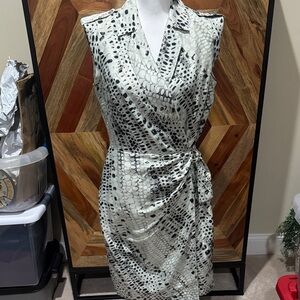 Calvin Klein Black and White Snakeskin Mini Dress